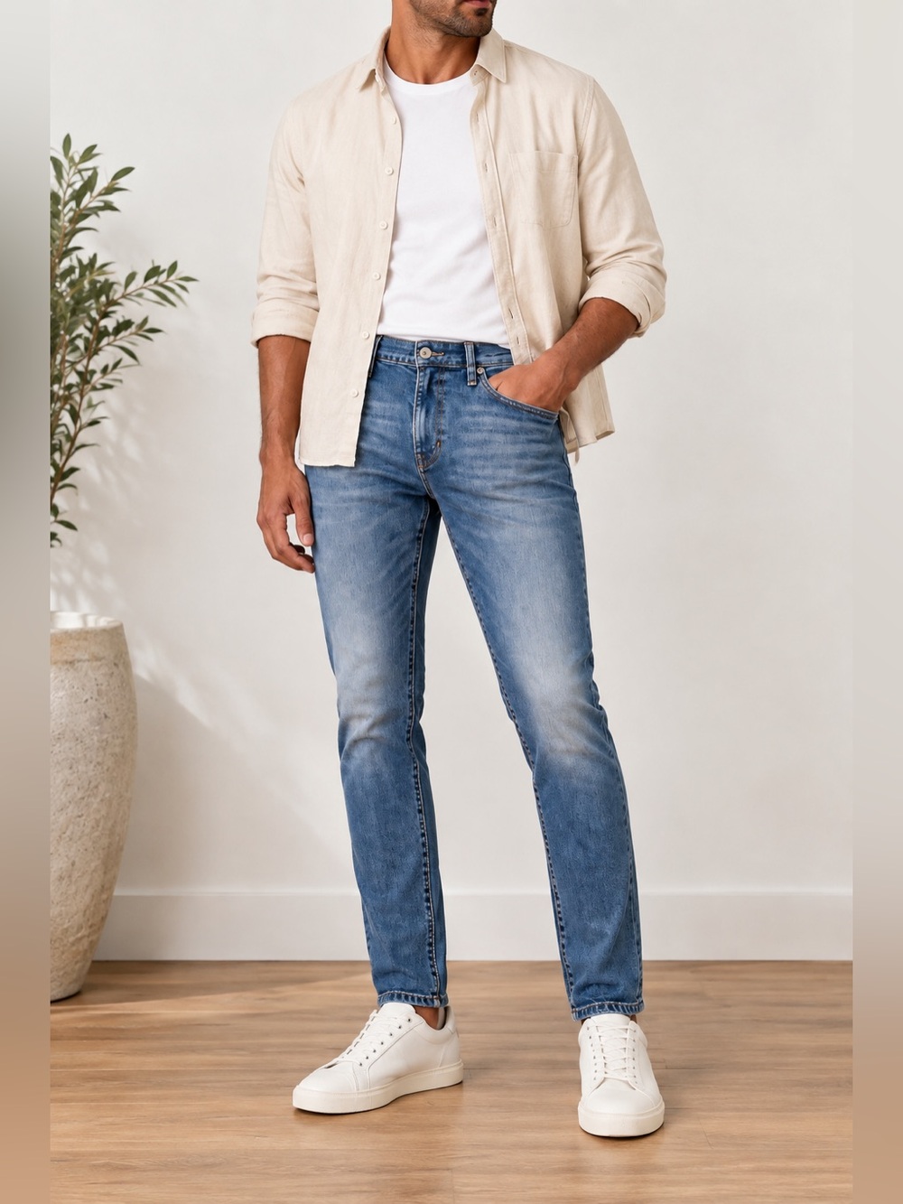 NWT J.Crew Flex Slim Fit Men’s Jeans 32x32 Medium Wash Stretch Denim